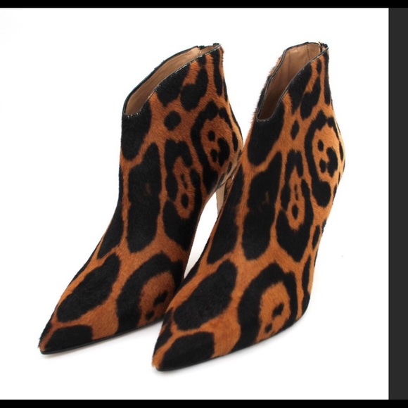 Tamara Mellon Charge Brown Leopard print Booties size 36 - Picture 3 of 12
